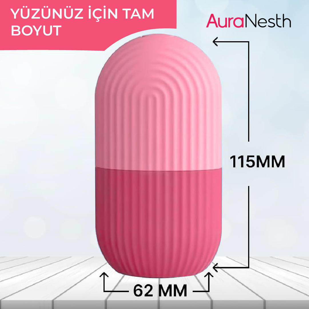 AuraNesth Silikon Yüz Buz Kalıbı, Cilt Bakımı, Yüz Masaj, Gözlaltı ve Vücut için