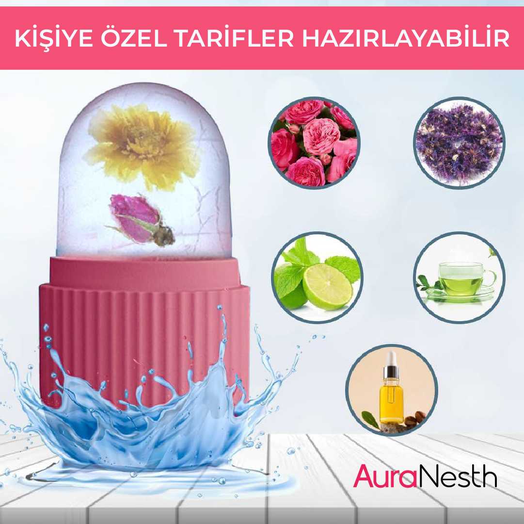 AuraNesth Silikon Yüz Buz Kalıbı, Cilt Bakımı, Yüz Masaj, Gözlaltı ve Vücut için